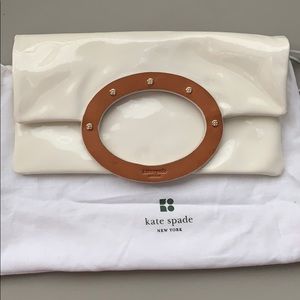 Kate Spade white/cream patent leather clutch